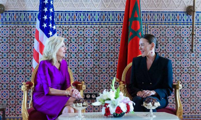 La Première Dame des Etats-Unis Jill Biden accueillie par Lalla Hasnaa