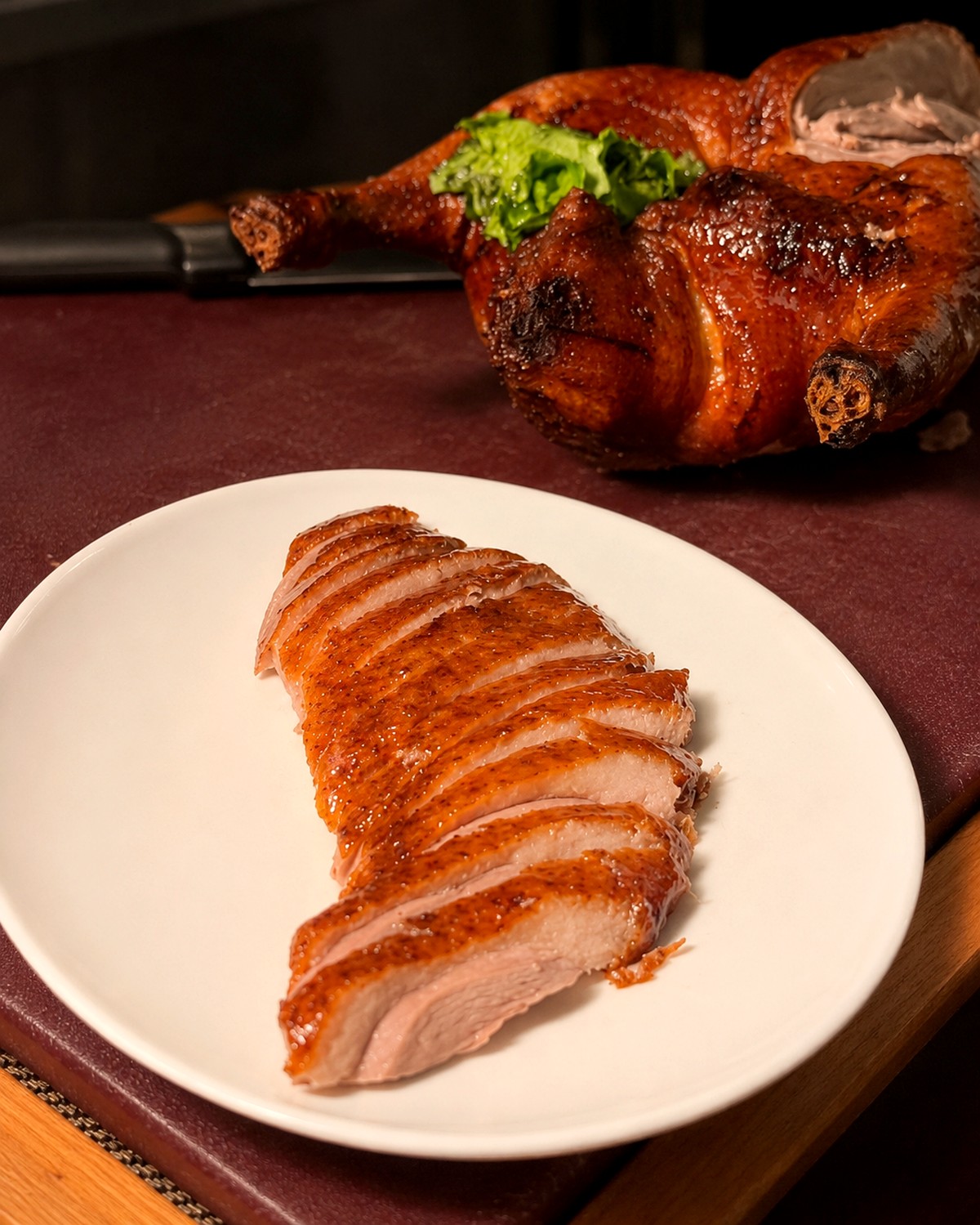 Canard laqué de Pékin et son assiette de tranches, Ling Ling by Hakkasan, Mandarin Oriental Marrakech