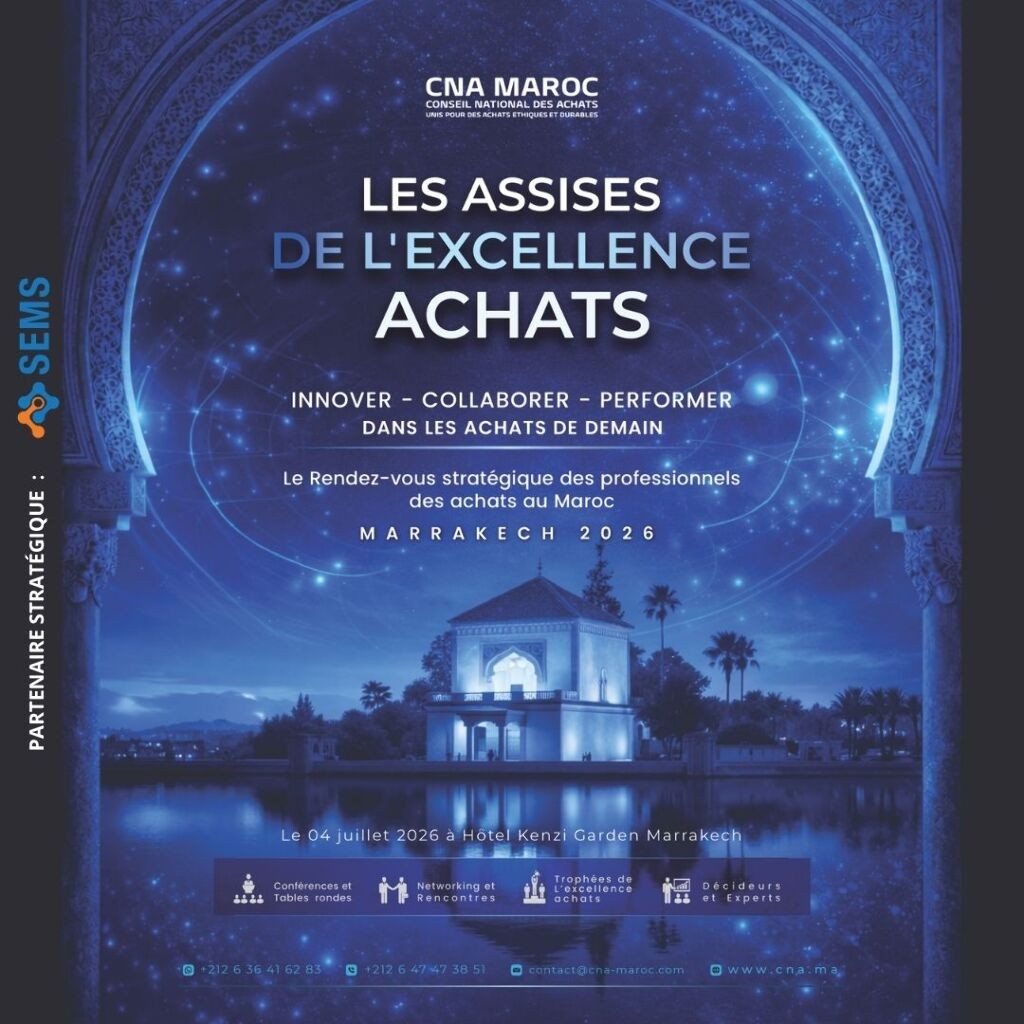 Affiche des Assises de l’Excellence Achats du CNA Maroc, Marrakech 2026