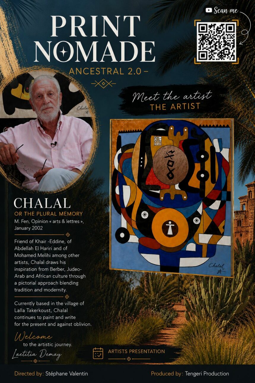 Empreinte Nomade, exposition d’art contemporain au The Source Marrakech, artiste Chalal