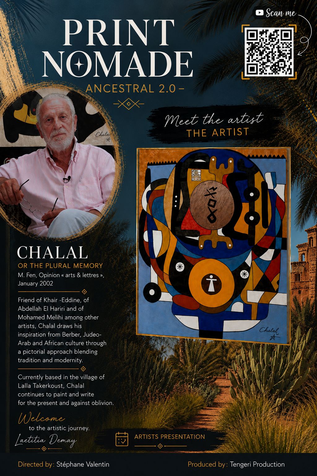 Empreinte Nomade, exposition d’art contemporain au The Source Marrakech, artiste Chalal