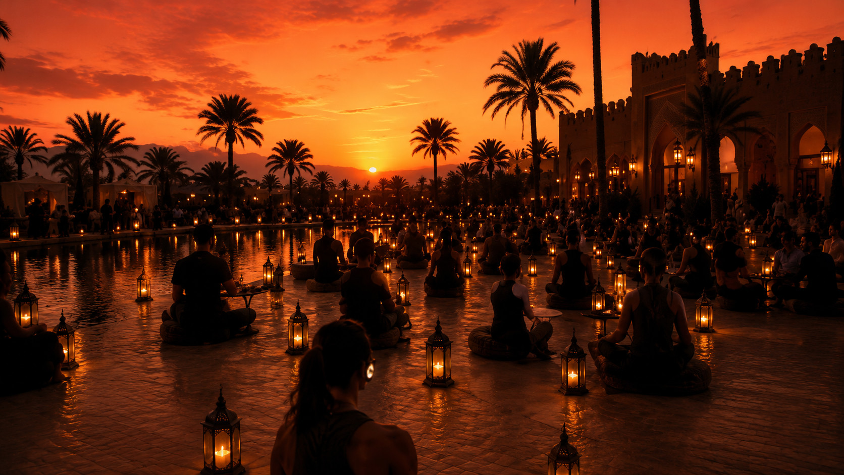 Coucher de soleil sur Marrakech, heure GMT
