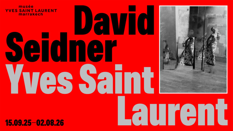Affiche de l’exposition David Seidner – Yves Saint Laurent au musée YSL Marrakech