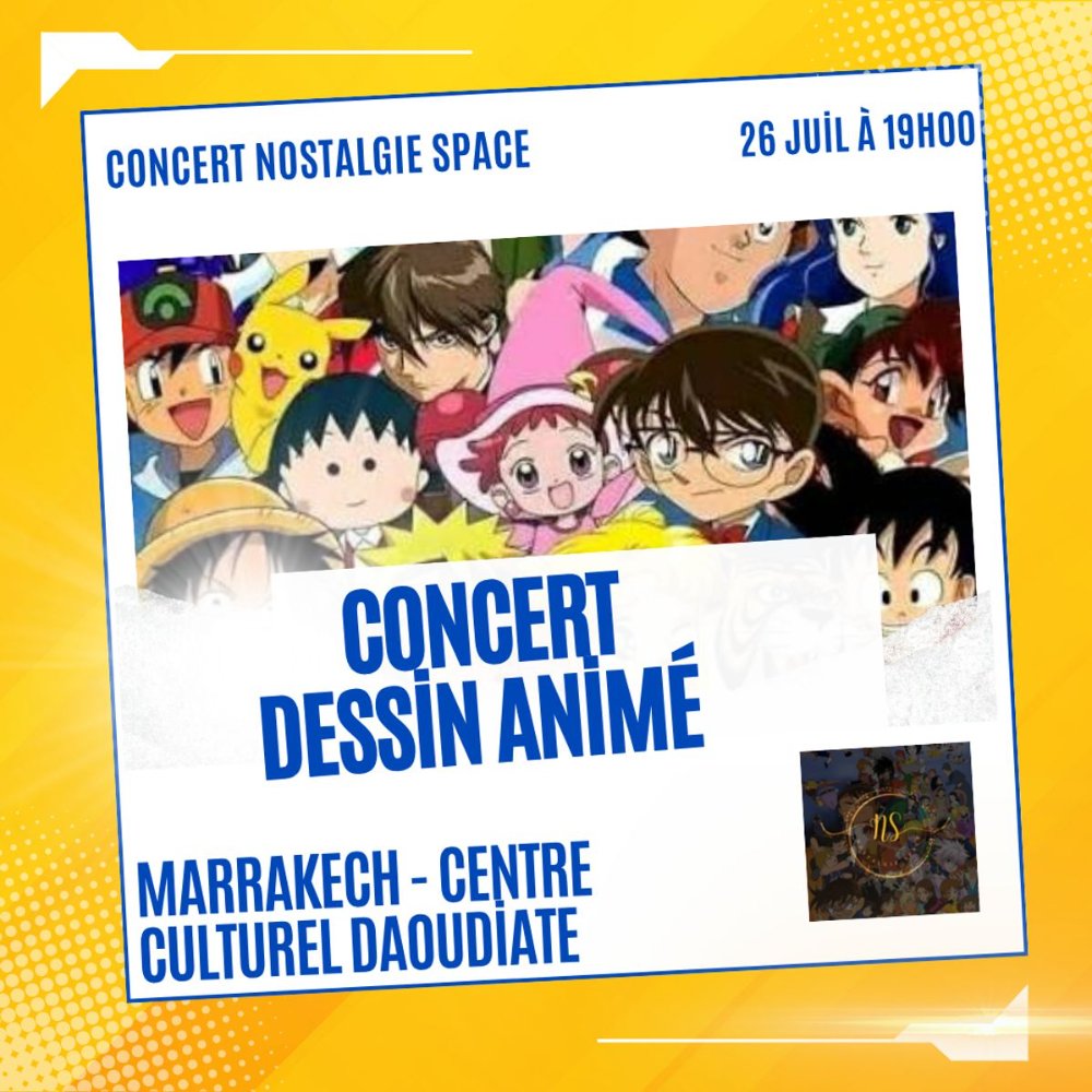 Affiche Karaoké Dessin Animé à Marrakech le 26 juillet 2026