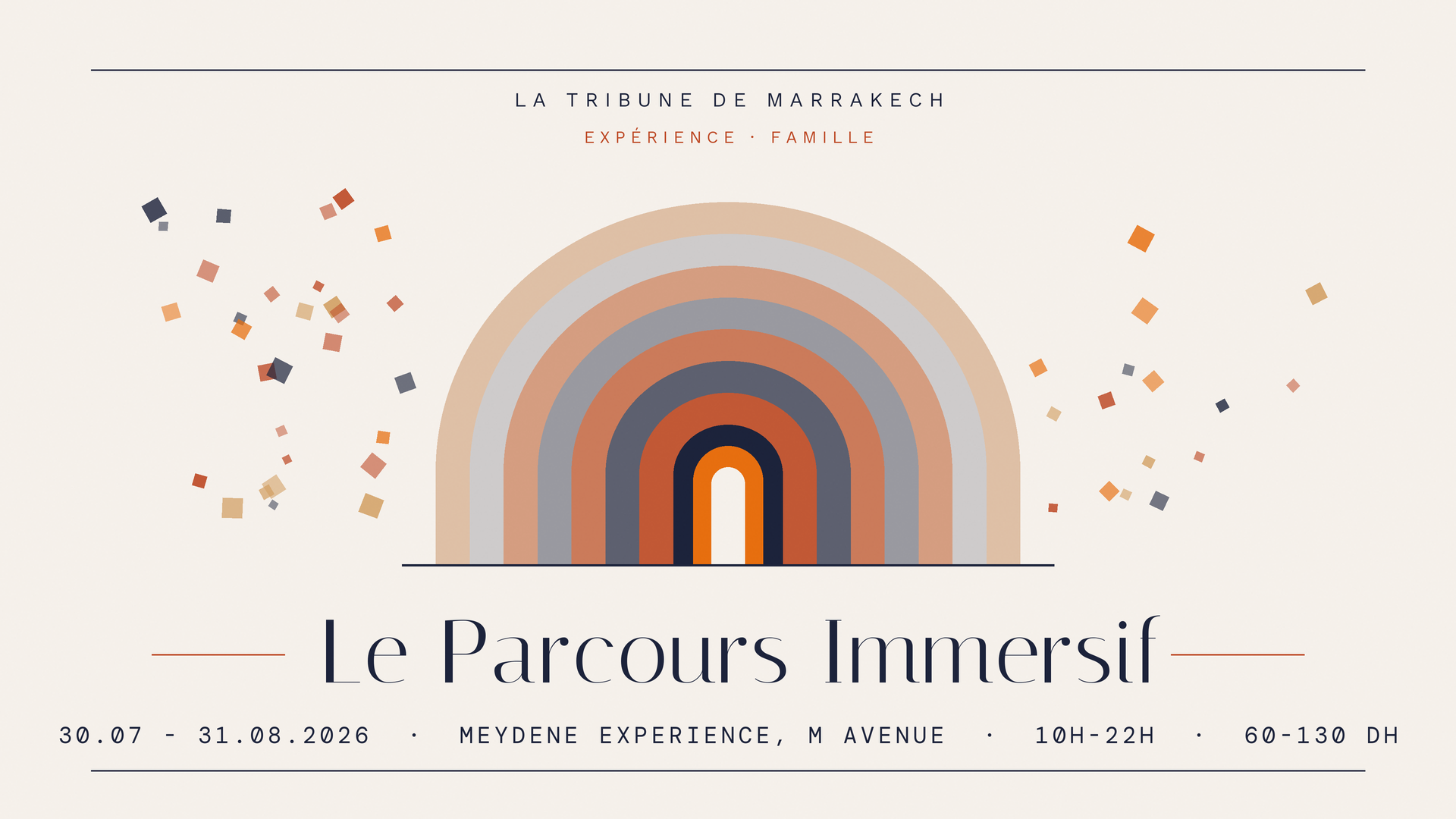 Visuel du Parcours Immersif du Meydene Experience à M Avenue Marrakech, du 30 juillet au 31 août 2026