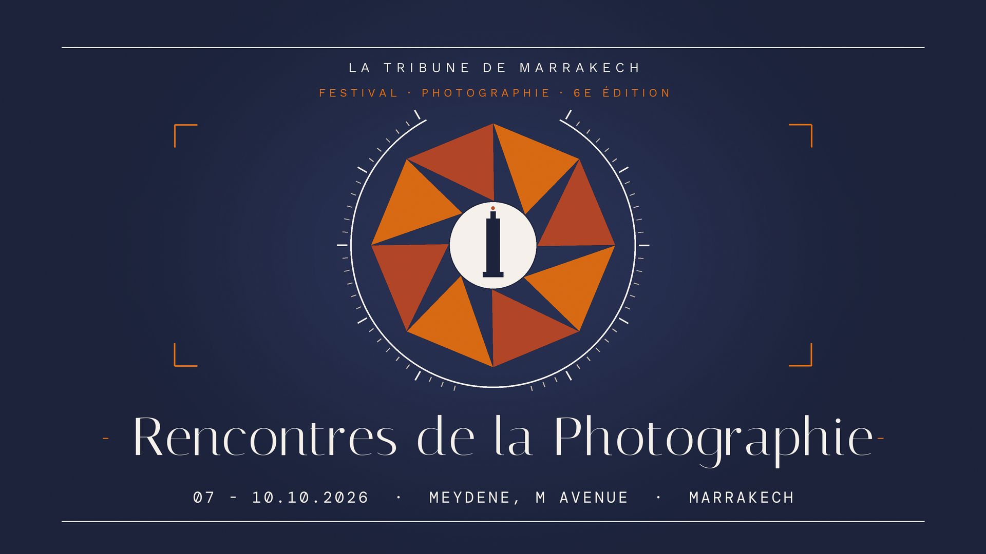 Visuel de la 6e édition des Rencontres de la Photographie de Marrakech, du 7 au 10 octobre 2026 au Meydene